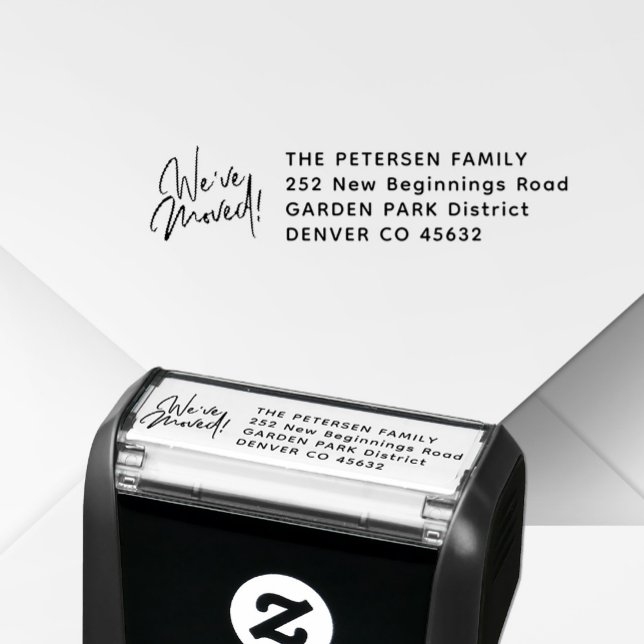 Carimbo Auto Entintado Movemos o endereço de retorno de script moderno (Criador carregado)