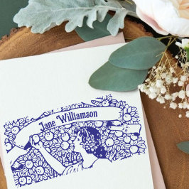 Carimbo Auto Entintado Mulher colhendo maçãs