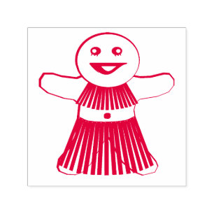 Carimbo Auto Entintado Mulher do Gingerpão do Partido de Natal