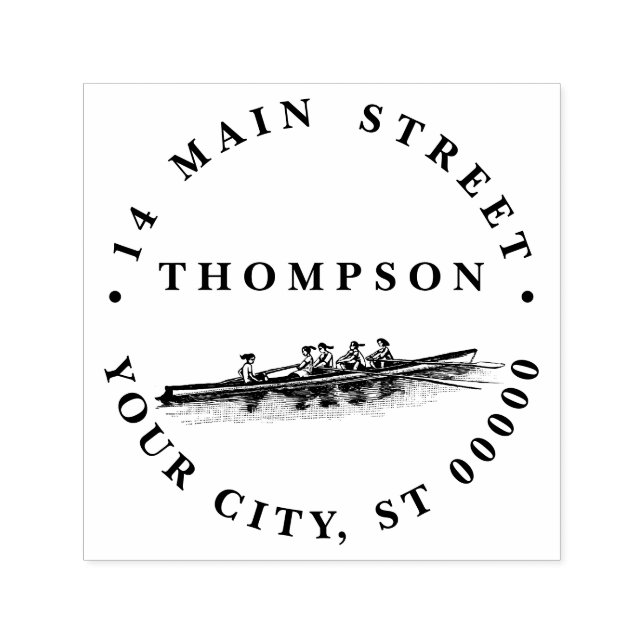 Carimbo Auto Entintado Mulheres Remando Remadores Equipe Esportes Aquátic (Design)