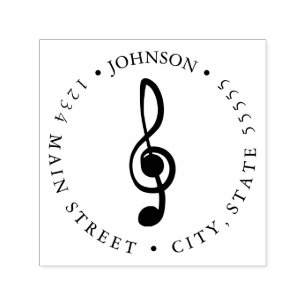 Carimbo Auto Entintado Music Lover   Etiqueta de devolução de notas music
