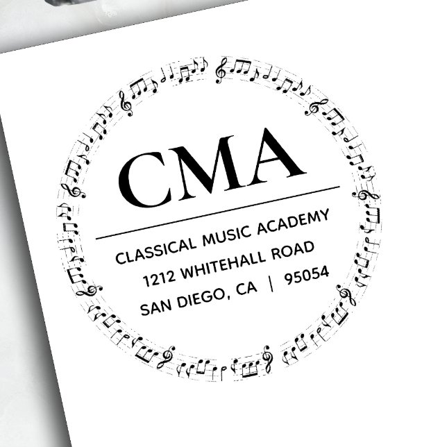 Carimbo Auto Entintado Musical Notes Music Teacher School (Criador carregado)