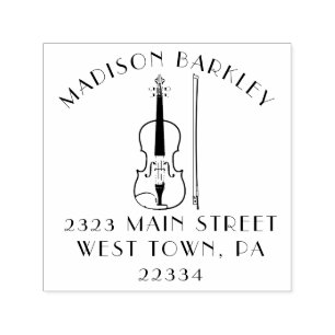 Carimbo Auto Entintado Musicário de Professores de Música Viola Violin