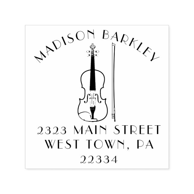 Carimbo Auto Entintado Musicário de Professores de Música Viola Violin (Design)