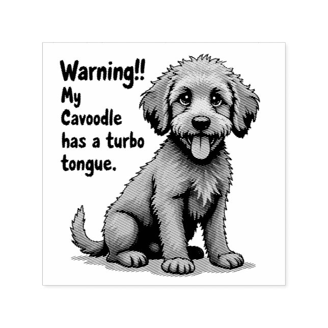 Carimbo Auto Entintado My Cavoodle Has A Turbo Tongue (Design)
