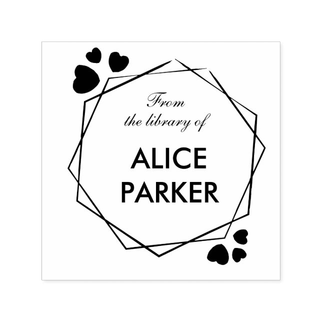 Carimbo Auto Entintado Na biblioteca de adicionar seu nome (Design)