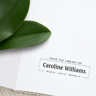 Carimbo Auto Entintado Na Biblioteca Do Nome Personalizado De Retorno Do