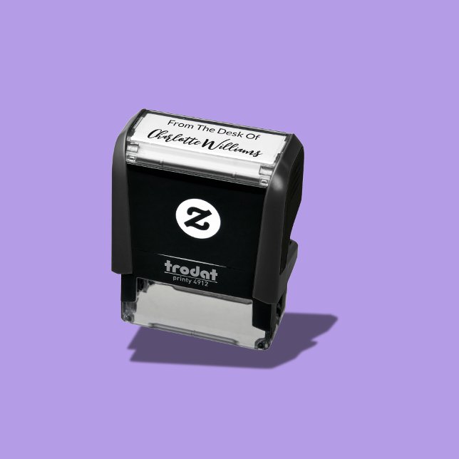 Carimbo Auto Entintado Na Mesa Do Modelo De Nome Cursivo De Script (Criador carregado)