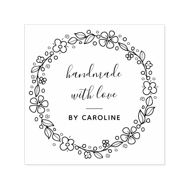 Carimbo Auto Entintado na moda botânico cortado à mão (Design)