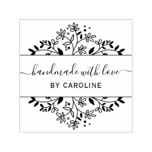 Carimbo Auto Entintado na moda botânico feito à mão