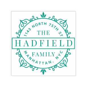 Carimbo Auto Entintado Na moda Frame & Modern Family Name Endereço de ret