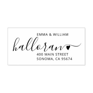 Carimbo Auto Entintado Na moda Modern Casais Heart Accent Endereço de Ret