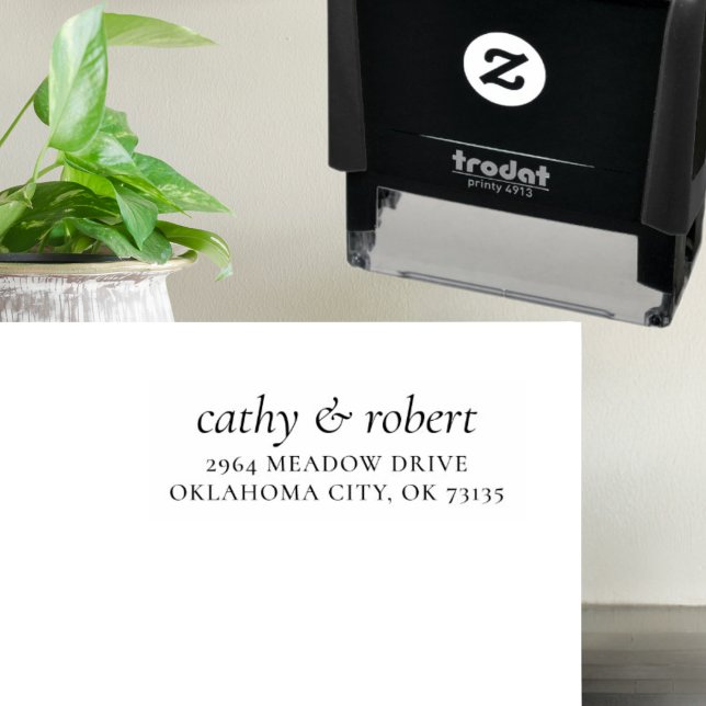 Carimbo Auto Entintado Na moda Personalizar Nomes de Casal Retornar Ender (Criador carregado)