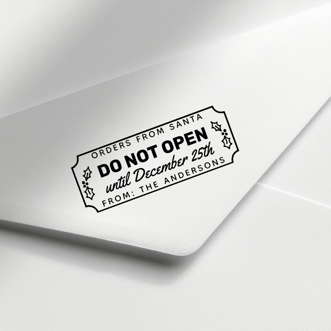 Carimbo Auto Entintado Não Abrir Até 25 De Dezembro (Criador carregado)