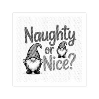 Carimbo Auto Entintado Naughty or Nice Christmas Graphic: Cute Gnomes