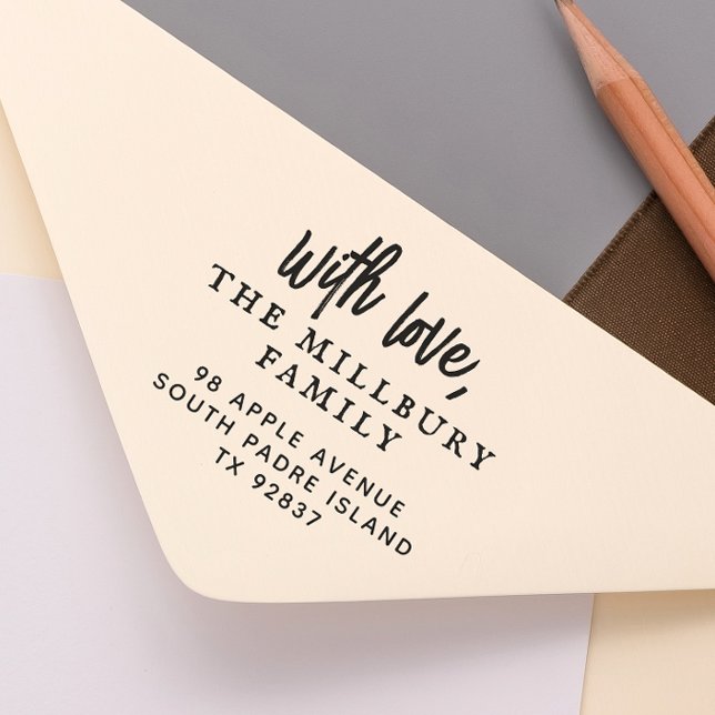 Carimbo Auto Entintado Negrito Com Nome Personalizado Da Família Love End (Criador carregado)