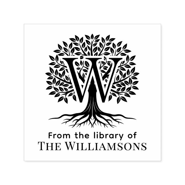 Carimbo Auto Entintado Negrito Inicial Sobre a Árvore da Vida Nome da Bib (Design)