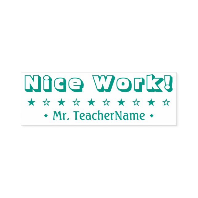 Carimbo Auto Entintado "Nice Work!" Teaching Assistant Rubber Stamp (Design)