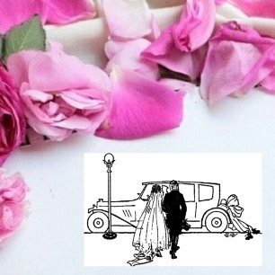 Carimbo Auto Entintado Noiva e noivo vintage dos anos 1920
