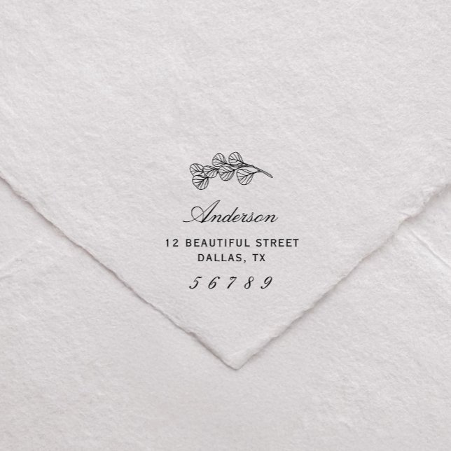 Carimbo Auto Entintado Nome Botânico Endereço de retorno Eucalyptus Green (Criador carregado)