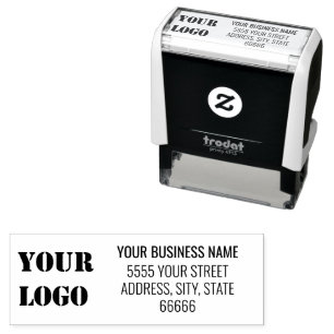 Carimbo Auto Entintado Nome comercial personalizado Logotipo Endereço Em