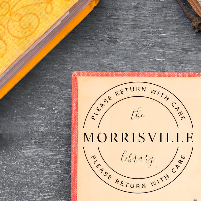 Carimbo Auto Entintado Nome Da Biblioteca Negrito Redonda Por Favor Devol (Criador carregado)