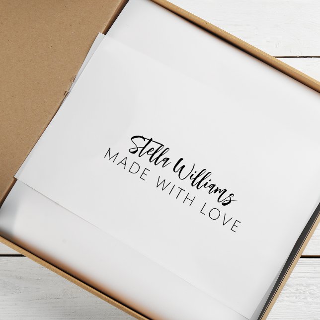 Carimbo Auto Entintado Nome da caligrafia moderna feito com amor (Modern Calligraphy Name Made With Love Self-inking Stamp)