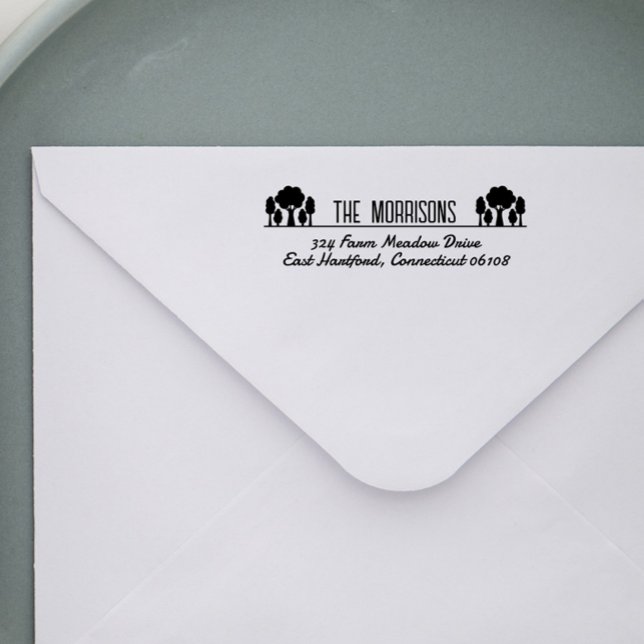 Carimbo Auto Entintado Nome da Cópia da Árvore e Endereço de Devolução (Criador carregado)