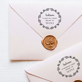 Carimbo Auto Entintado Nome da coroa botânica Endereço de retorno Verde