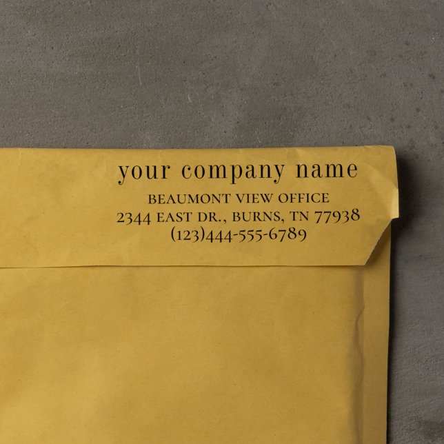 Carimbo Auto Entintado Nome da empresa e detalhes do contato | Empresa (Rubber Stamp Mock-up)