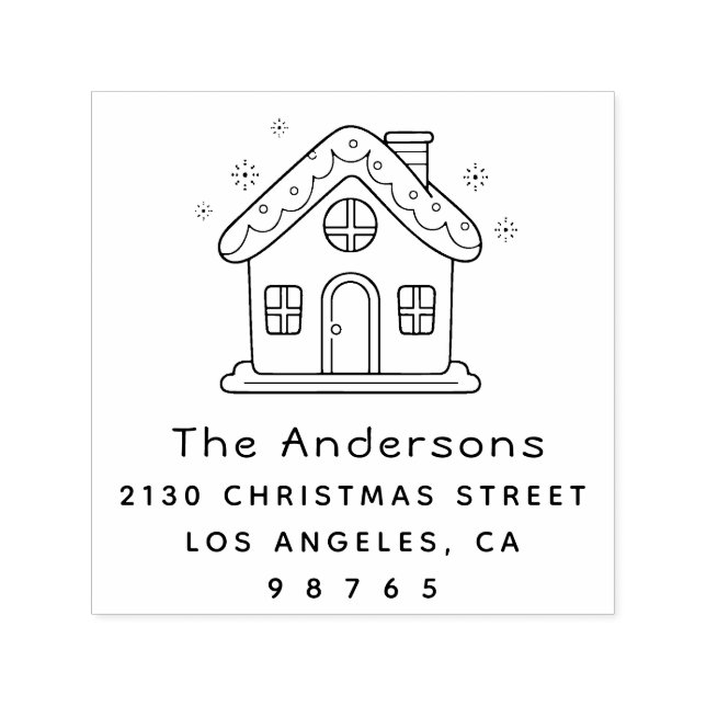 Carimbo Auto Entintado Nome da família Bastante Bastante Casinha Endereço (Design)