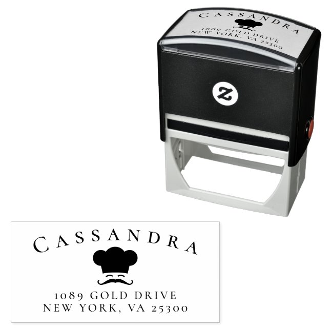 Carimbo Auto Entintado nome da família chef Endereço de devolução (In Situ)