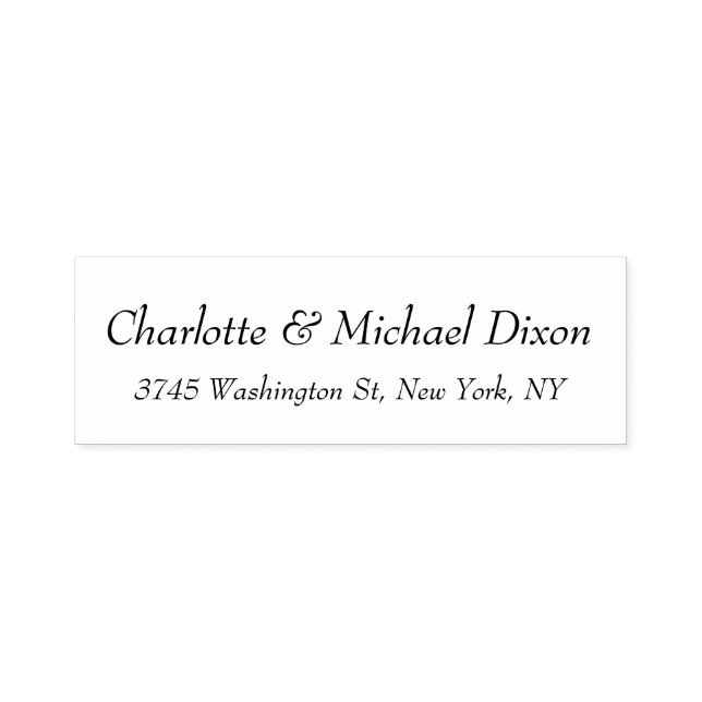 Carimbo Auto Entintado Nome da Família Clássico Preto e Branco Elegante e (Design)