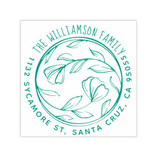 Carimbo Auto Entintado Nome da família com letra de mão Endereço de devol