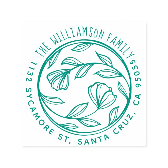 Carimbo Auto Entintado Nome da família com letra de mão Endereço de devol (Design)