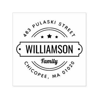 Carimbo Auto Entintado Nome da família Crachá Endereço de devolução Carim