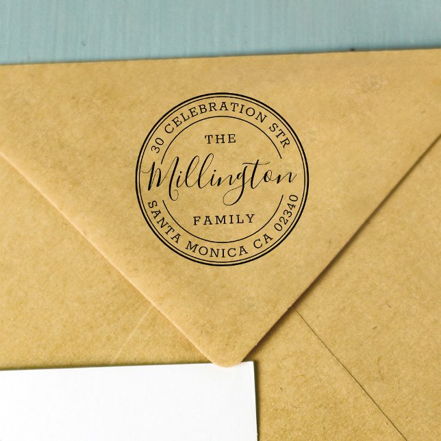 Carimbo Auto Entintado Nome da família | Crie Seu Próprio Endereço De Dev (Criador carregado)