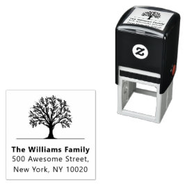 Carimbo Auto Entintado Nome da Família da Árvore de Trendência legal Text