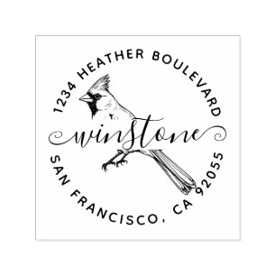 Carimbo Auto Entintado Nome da Família de Endereços de Devolução de Pássa