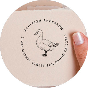 Carimbo Auto Entintado Nome da família de patos de safra e endereço de re