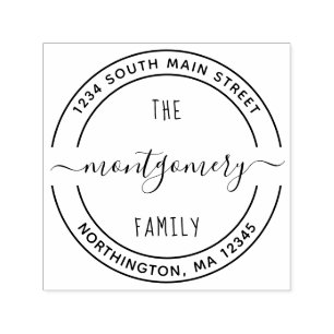 Carimbo Auto Entintado Nome da Família de Script 10 Endereço de Retorno P