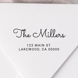 Carimbo Auto Entintado Nome da Família de Script de Manuscrito de Cubo