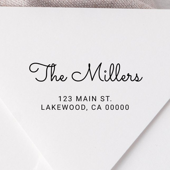 Carimbo Auto Entintado Nome da Família de Script de Manuscrito de Cubo (Criador carregado)