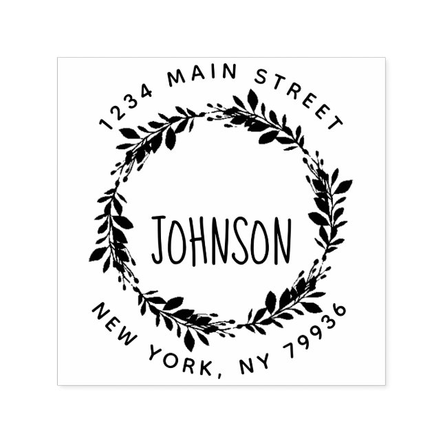 Carimbo Auto Entintado Nome da Família de Script Personalizado Arredondar (Design)