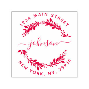 Carimbo Auto Entintado Nome da Família de Script Personalizado Endereço d