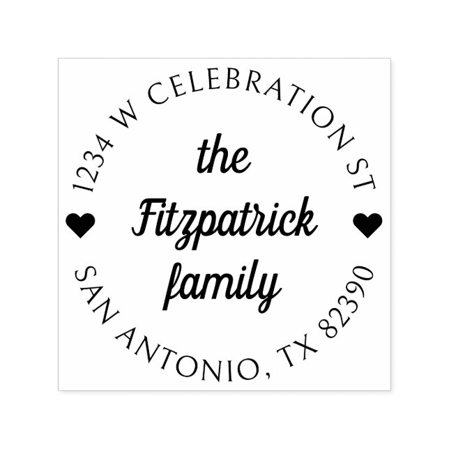 Carimbo Auto Entintado Nome da Família de Script Retroativo Endereço de R (Design)