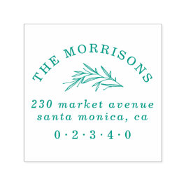 Carimbo Auto Entintado Nome da Família de Texto Curvo e Endereço de Retor