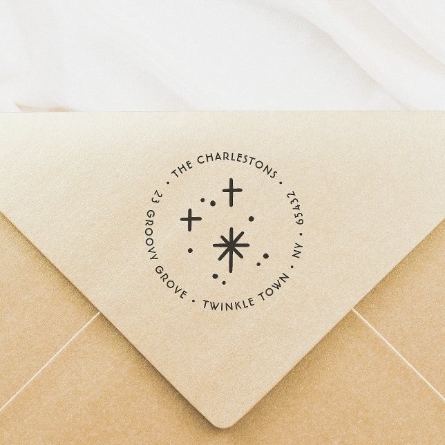 Carimbo Auto Entintado Nome da Família do Christmas Sparkles Endereço de  (Criador carregado)