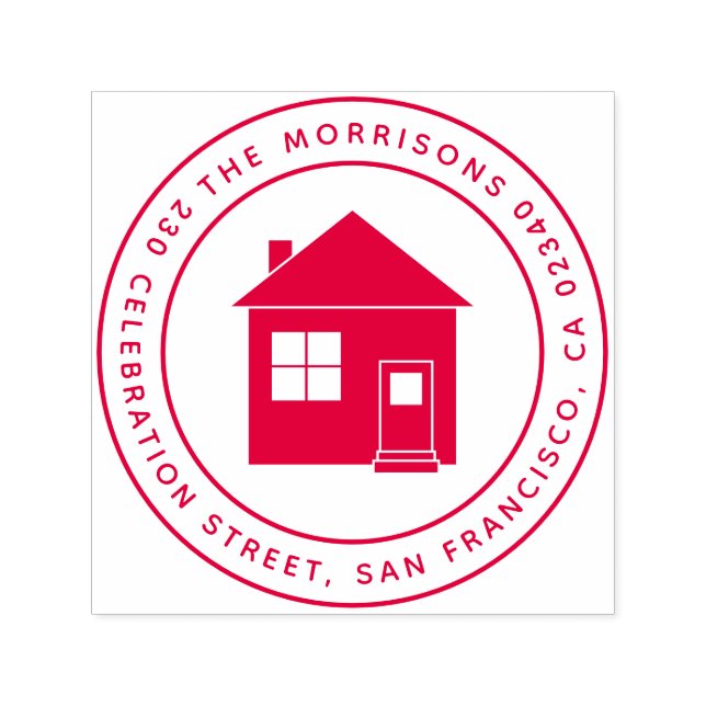 Carimbo Auto Entintado Nome da família e endereço de devolução da casa re (Design)