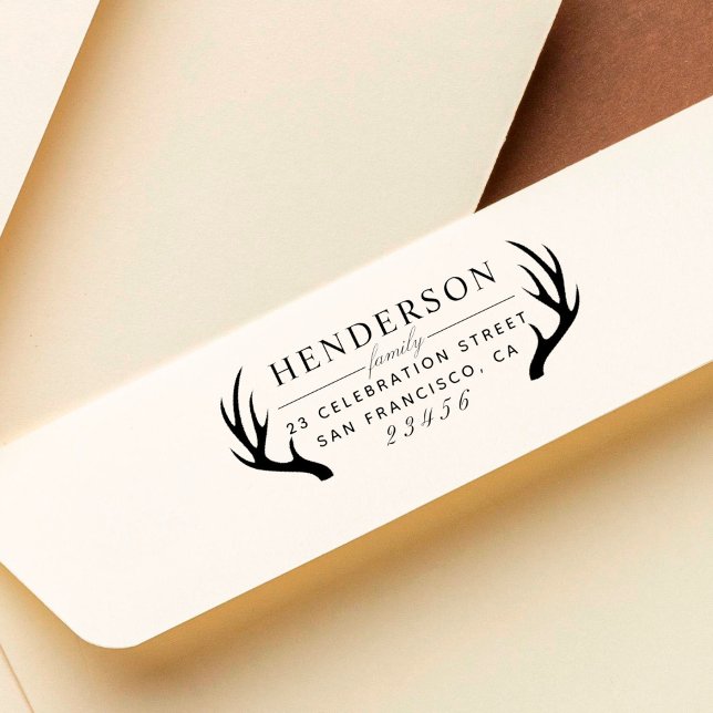 Carimbo Auto Entintado Nome da Família e Endereço de Retorno Personalizad (Criador carregado)